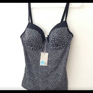 NWT Boden Bra Size Underwire Tankini Top in Dot Size 38C/40B